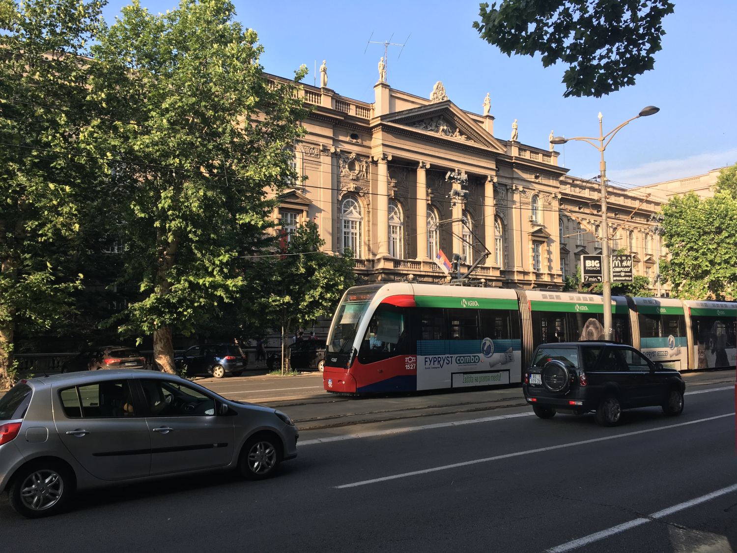 Tram passing by the Faculty of Technical Sciences Tram passing by the Faculty of Technical Sciences
