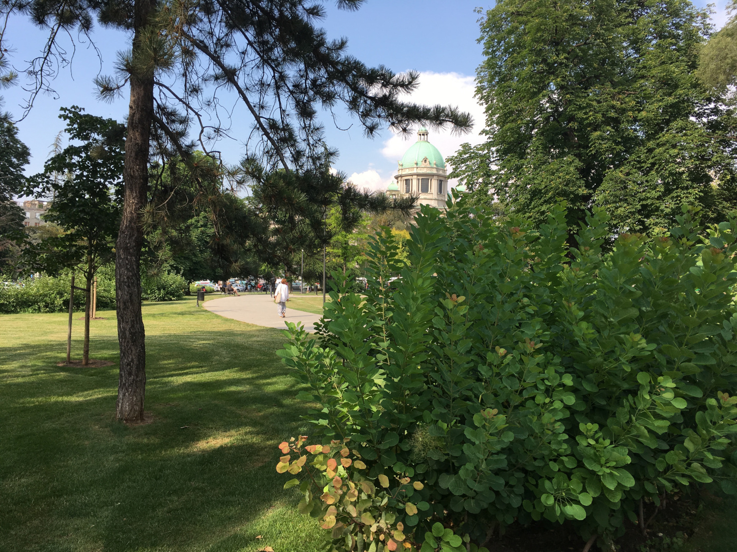 Pioneers' Park / Pionirski Park View on the Dome of the National Assembly of Serbia from Pioneers' Park