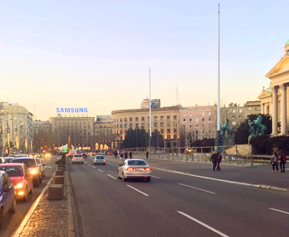 Nikola Pašić square at sunset Nikola Pašić square at sunset