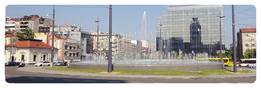 Slavija square Fountain at Slaviaj roundabout
