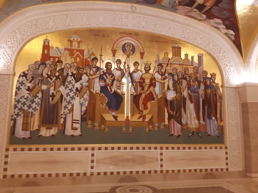 Detail from the crypt of St. Sava's church Hram kripta